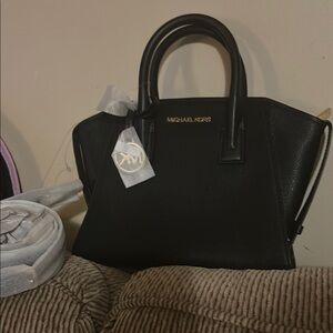 Michael Kors Black Satchel Leather and Sturdy Handles